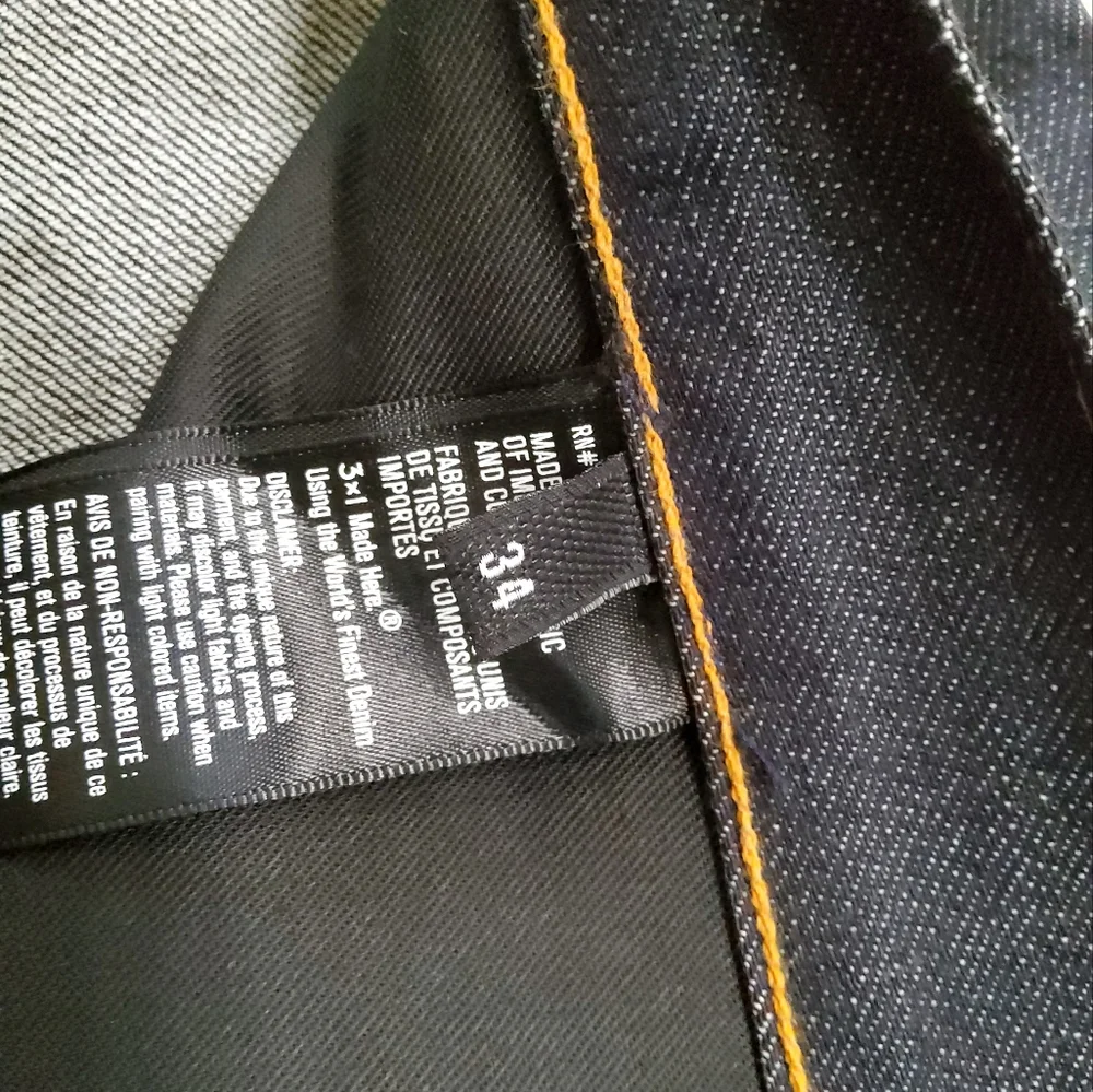 3×1 NYC Navy Blue Strait Leg Jeans Size 34